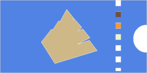 Company 2 The logo of Profisaison - a ticket. In the middle is the 4-sectioned pyramid logo of metaneering sarl, the company behind profisaison.